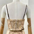 Elegant Floral Print Linen Silk Cut Out Strapless Midi Dress for Women